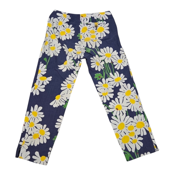 Lilly Pulitzer The Original Resort Fit Bright Navy Look Lady Daisy Capri Pants - Picture 4 of 13
